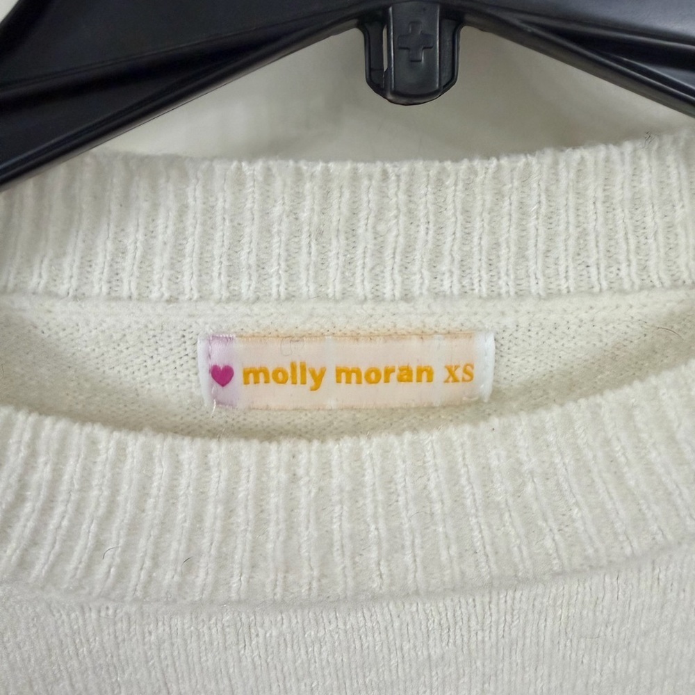 Molly Moran Floral Embroidered White Sweater - Picture 3 of 8